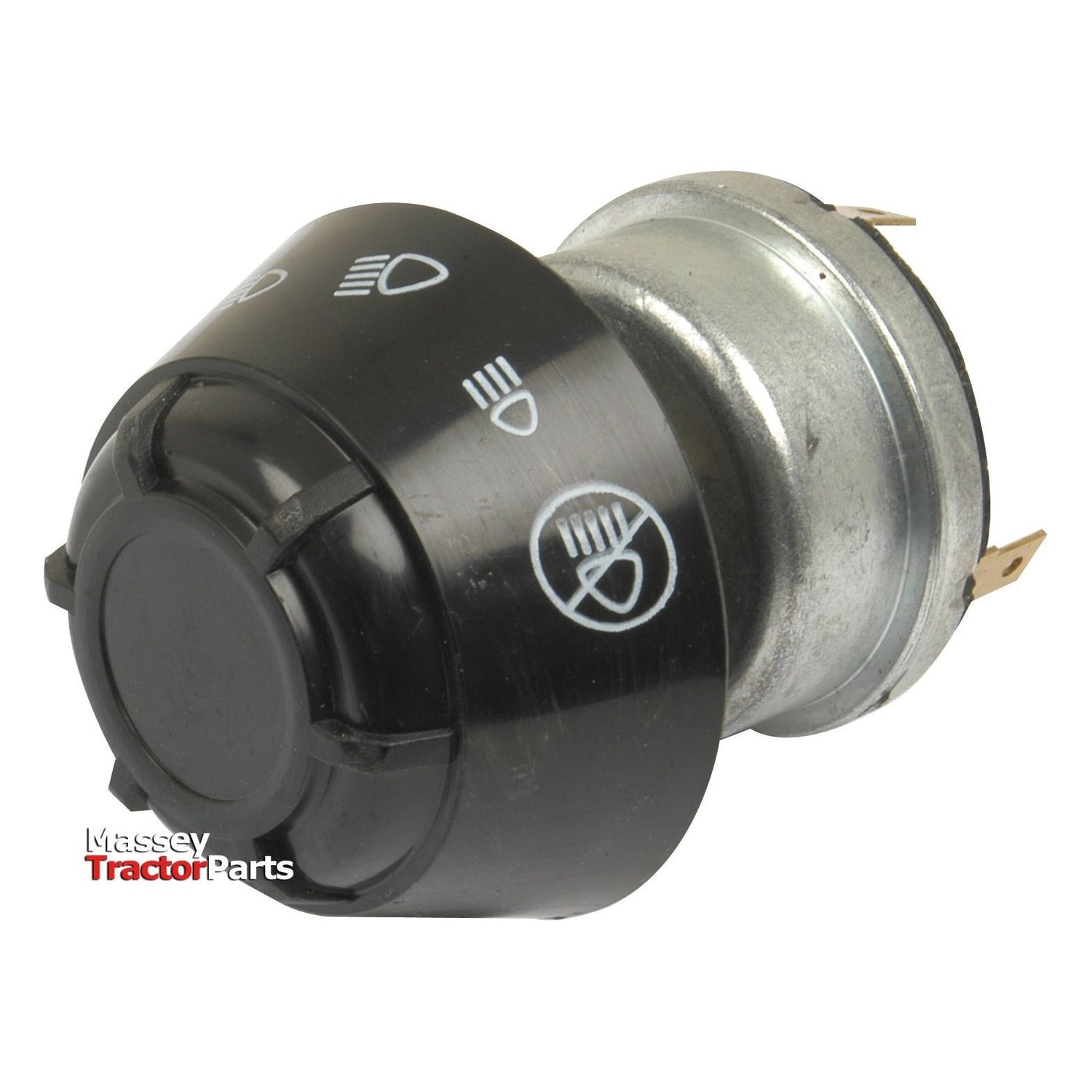 A black head light switch for a tractor, complete with various light settings icons. The part features connectors at the back and proudly displays "Sparex" branding, reminiscent of Massey Ferguson quality. This product is also known as Sparex Part No.S.41119.