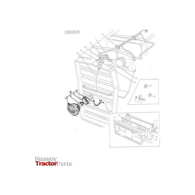 Massey Ferguson Headlight L/H Right Hand Dip - 1672769M91 | OEM | Massey Ferguson parts | Head Lights-Massey Ferguson-Bulbs,Farming Parts,Head Lights,Head Lights - Halogen,Head Lights - LED,Lighting & Electrical Accessories,Tractor Parts,Vehicle Lighting