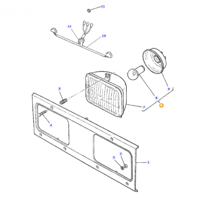 Headlight R/H DIp - 1693944M93 - Massey Tractor Parts