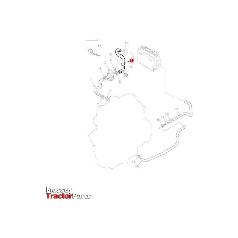 Massey Ferguson Heater Hose - 1694068M1 | OEM | Massey Ferguson parts | Cabin Heater & Heater Accessories-Massey Ferguson-Cab Accessories,Cabin & Body Panels,Cabin Heater & Heater Accessories,Farming Parts,Tractor Parts