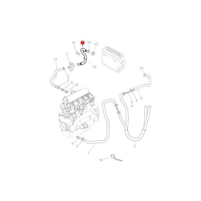 Heater Hose - 3701466M1 - Massey Tractor Parts
