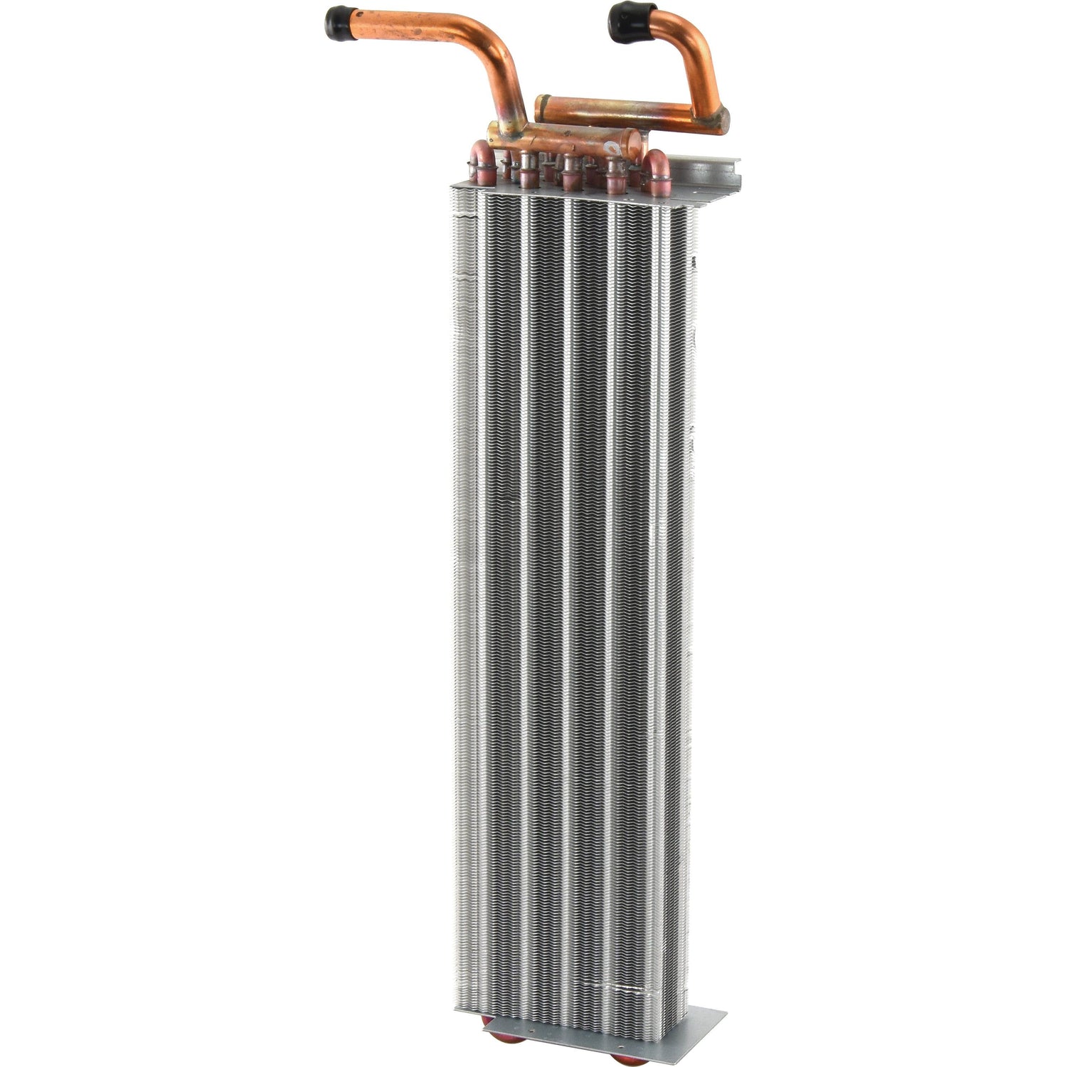 A vertical, rectangular metal heat exchanger with copper pipes extending from the top, resembling the Sparex Heater Matrix (Sparex Part No.S.152509).