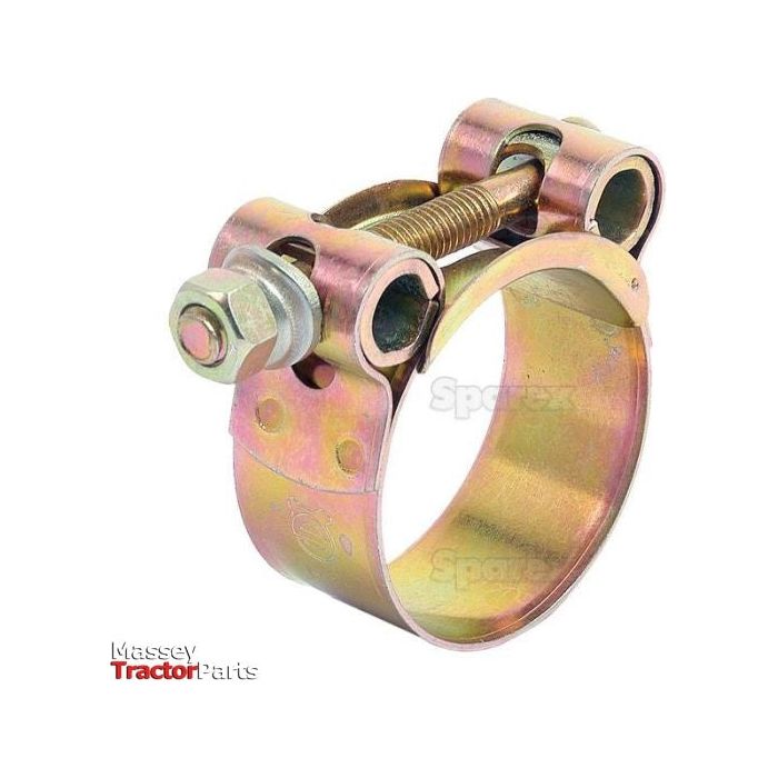 A heavy-duty hose clip, measuring Ø36-39mm, equipped with a bolt and spring mechanism primarily used for securing hoses. Made from galvanised steel, this item is branded by Sparex and is listed under Sparex Part No.S.11383.