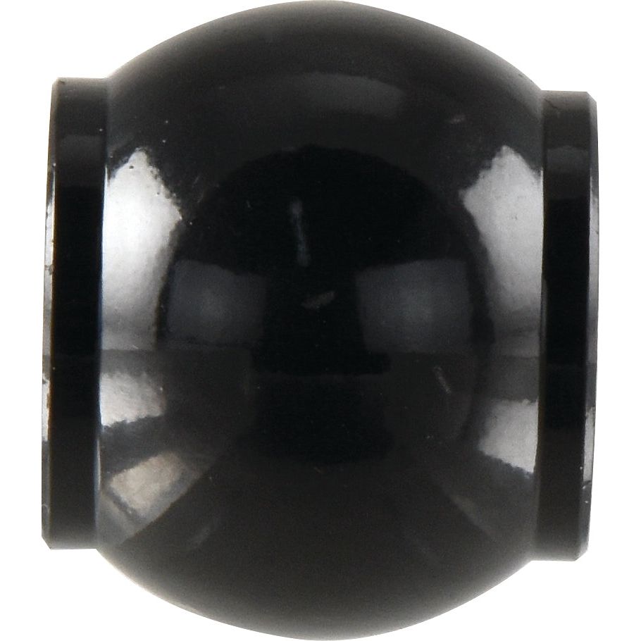 Heavy Duty Top Link Ball (Cat. 3/2) - S.148196 by Sparex, featuring a black, shiny spherical shape with flat ends, resembling a billiard ball, and EPD plated for a durable finish.