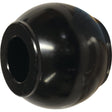 Sparex's Heavy Duty Top Link Ball (Cat. 4/4) - S.118460 is a durable black spherical object with a hollow center opening, resembling a solid ball bearing or mechanical component, constructed from robust 20Mncr5 steel and EPD plated for enhanced corrosion resistance.