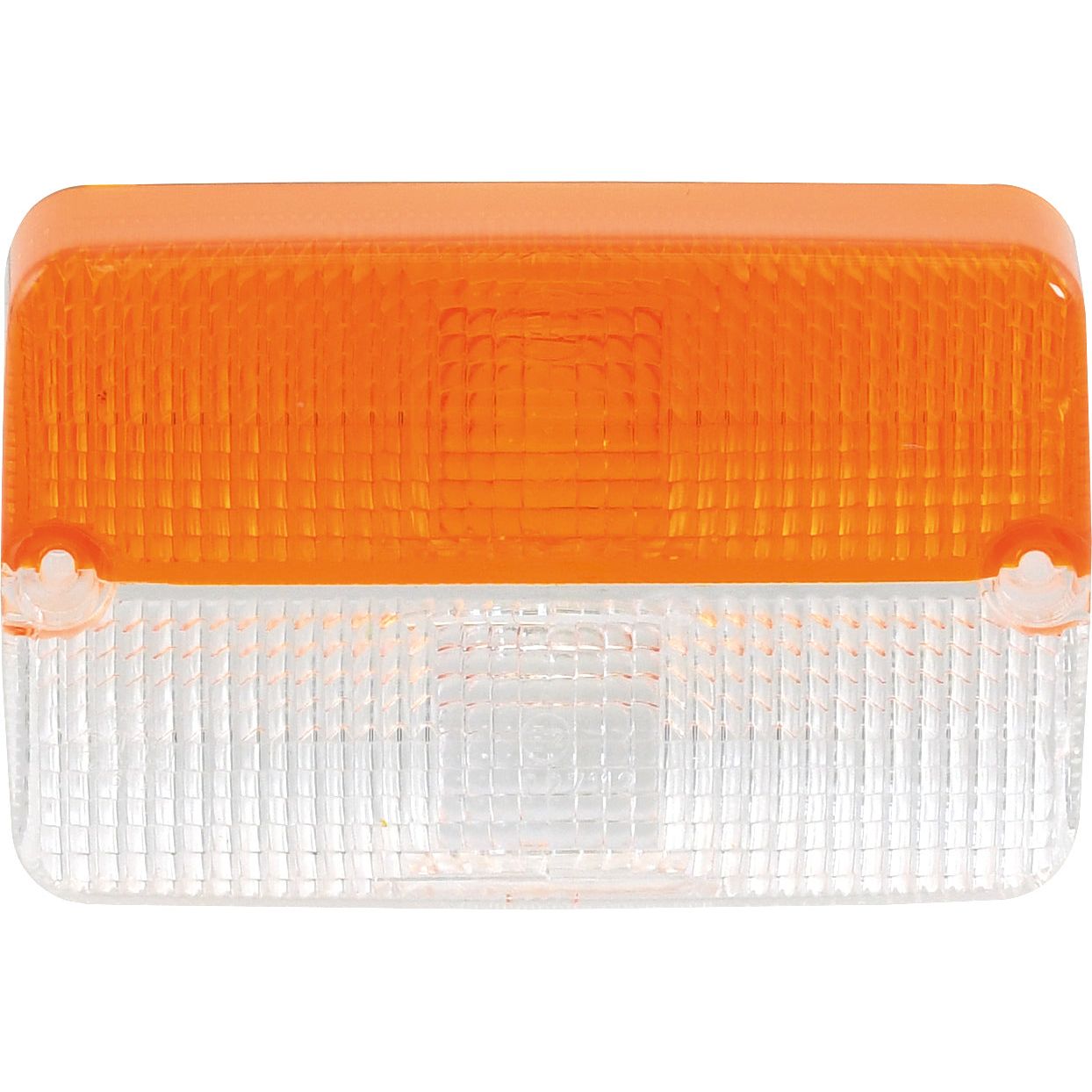 A rectangular polycarbonate lens cover, combining orange and clear sections, designed as a replacement lens for automobile or vehicle front lights; compatible with S.56139 & S.56122 models under Sparex Part No. S.56205 from the brand Sparex.