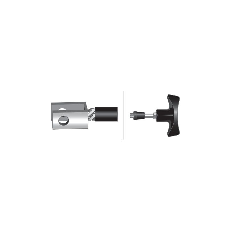 Illustration of the Sparex Hitch Cable (Part No. S.103284) with a black knob and silver housing, shown disassembled, featuring a clevis end. Length: 1832mm (72 1/8''), Cable length: 1530mm (60 1/4'').