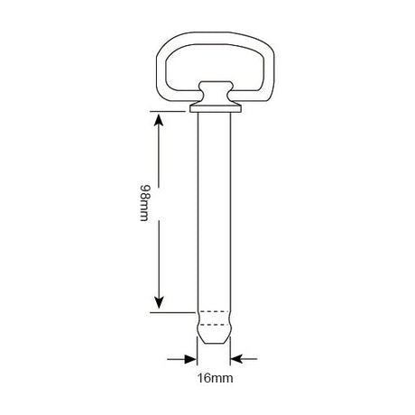Hitch Pin with Chain & Linch Pin 16x98mm
 - S.16738 - Farming Parts