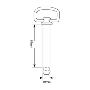 Hitch Pin with Chain & Linch Pin 19x98mm
 - S.408 - Farming Parts