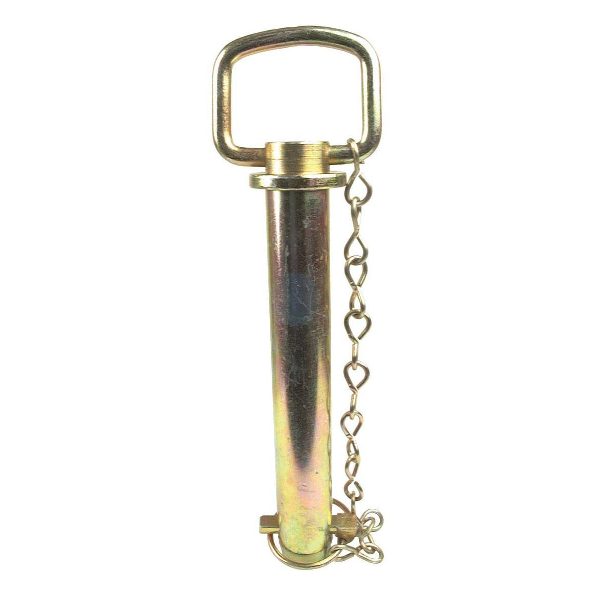 The Sparex Hitch Pin with Chain & Linch Pin (Part No. S.15360) features a cylindrical metal pin measuring 190mm in length, a square loop on one end connected to a chain, and a clip at the other end, resulting in an overall length of 233mm.