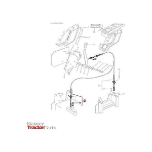 Massey Ferguson Hitch Release Cable - 3619363M1 | OEM | Massey Ferguson parts | Hitch Kits & Components-Massey Ferguson-Auto Hitch Cables,Cabin & Body Panels,Cables,Farming Parts,Tractor Parts