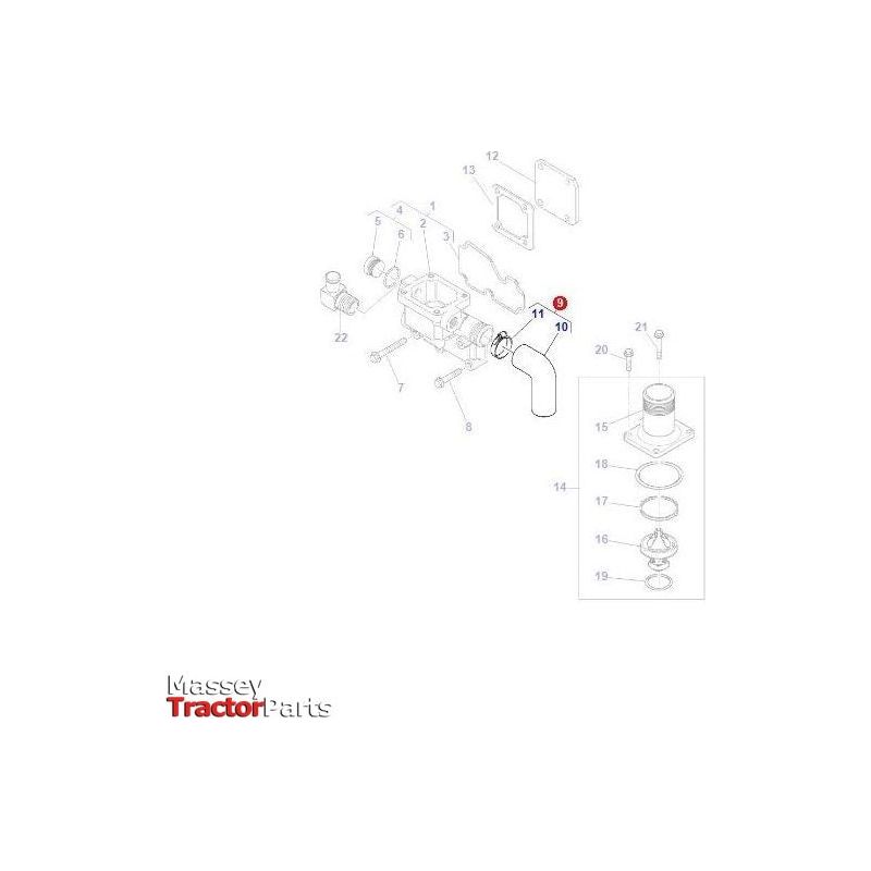 Massey Ferguson Hose - 4222846M91 | OEM | Massey Ferguson parts | Bypass-Massey Ferguson-Cooling Parts,Engine & Filters,Farming Parts,Radiator Hoses,Tractor Parts