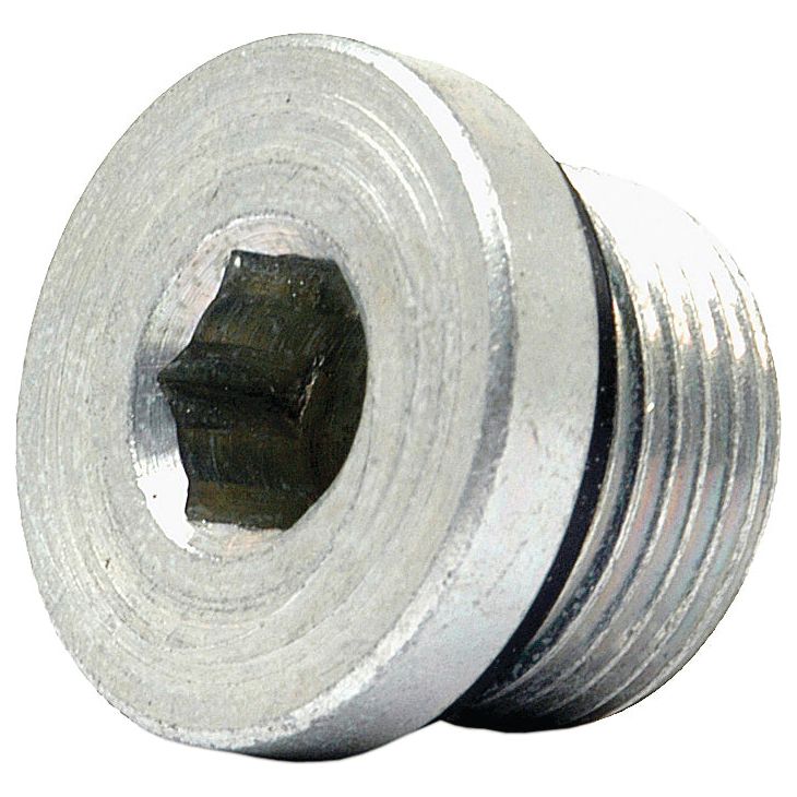 A close-up view of the Hydraulic Blanking Plug Adaptor M22 x 1.5 from Sparex, Part No. S.34236, featuring a metallic finish and threaded body.