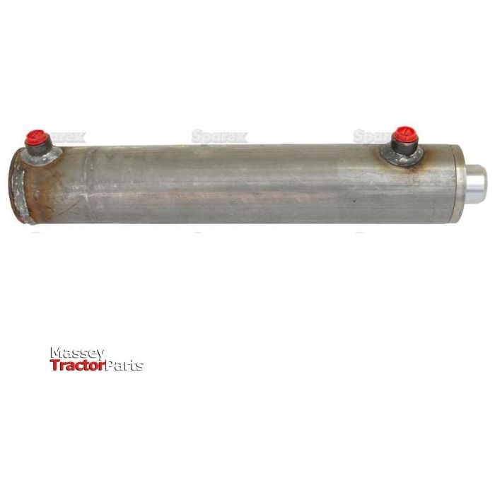 Hydraulic Double Acting Cylinder Without Ends, 40 x 70 x 300mm by Sparex (Part No. S.59245), featuring an extendable rod and two red caps, designed for Massey TractorParts.