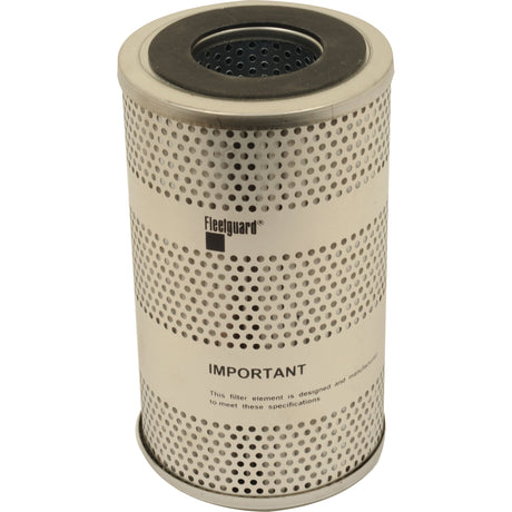 A cylindrical Sparex HF6184 hydraulic filter element (Sparex Part No. S.76694) with a perforated metal casing, labeled as "IMPORTANT" for meeting specific design and manufacturing specifications, suitable for John Deere machinery.