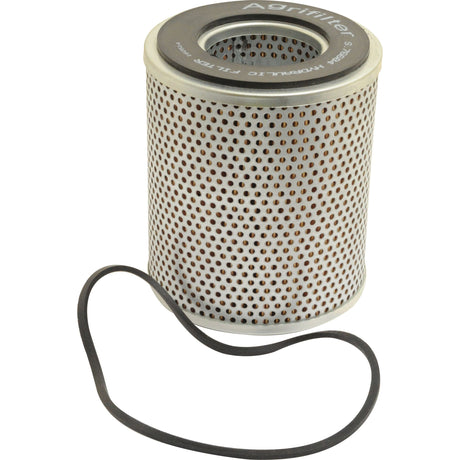 Image of a cylindrical hydraulic filter with perforated sides and a black rubber gasket. The top of the filter reads "Sparex" and is compatible with John Deere machinery. Product Name: Hydraulic Filter - Element | Sparex Part No.S.76684.