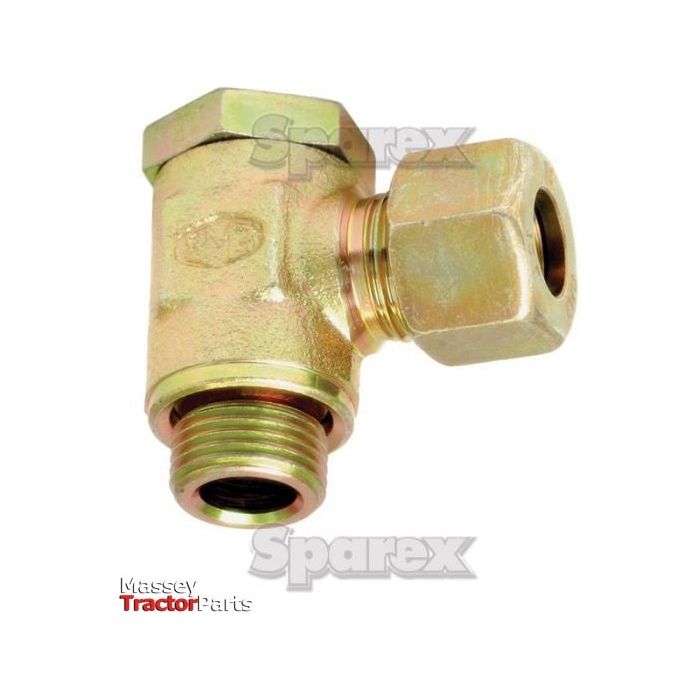 Hydraulic Metal Pipe Banjo Coupling S.W.V. 12L with bolt, labeled with the "Sparex" logo. Ideal for connecting a hydraulic metal pipe, this versatile piece ensures a secure fit for optimal fluid transfer; Sparex Part No.S.34267