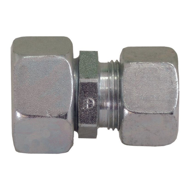 A Hydraulic Metal Pipe Step Adaptor 18L - 12L, featuring a metallic finish with threading in the center for connecting and securing objects, compatible with Parker Hannifin components. This is branded as Sparex Part No.S.34283.