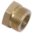 Introducing the Hydraulic ORFS Blanking Plug 1.7/16''UNF (Sparex Part No. S.20868) by Sparex—a precision-engineered brass pipe fitting with external threads and an integrated rubber washer on the inner surface, designed to fit a Parker Hose I/D perfectly.