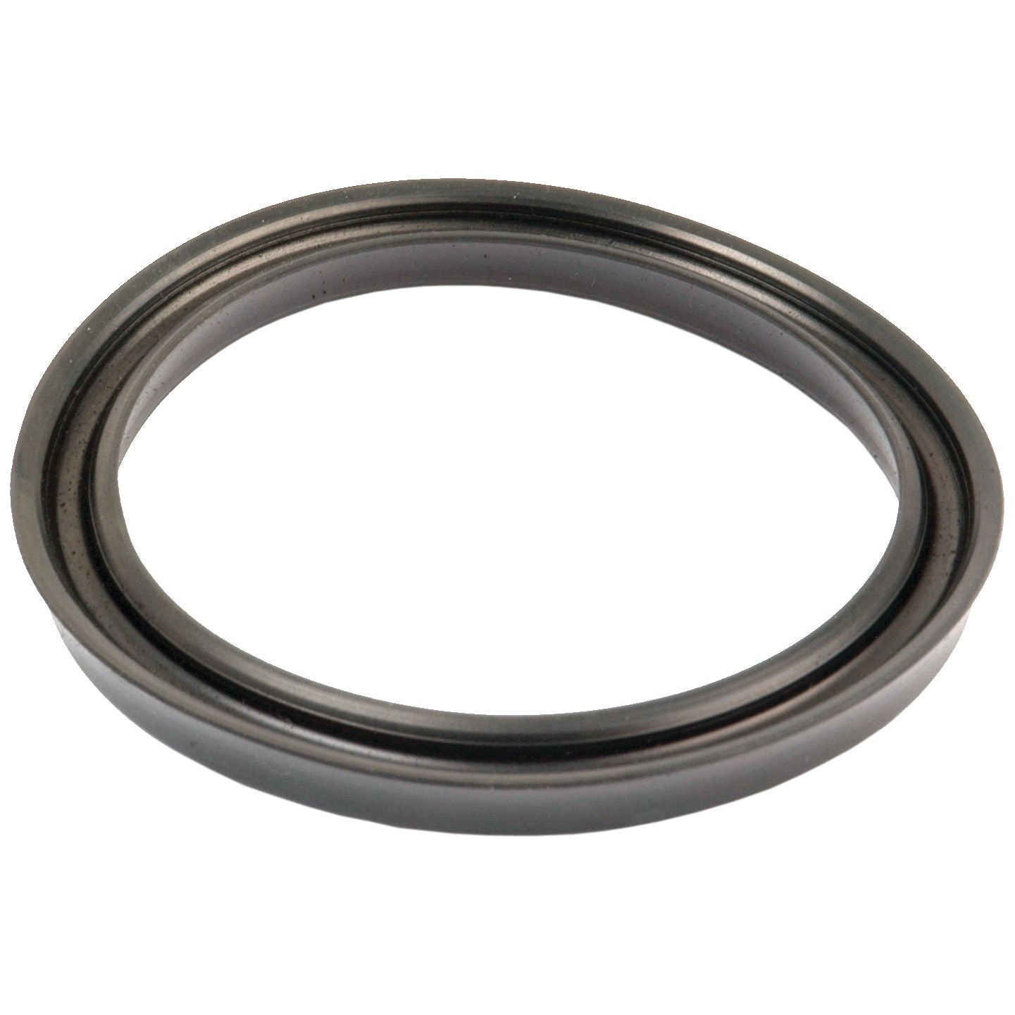 A close-up of a Sparex Hydraulic Piston Seal (Sparex Part No. S.4722), featuring a black circular design with a smooth inner edge, ideal for sealing rotating shafts in hydraulic lift pistons.