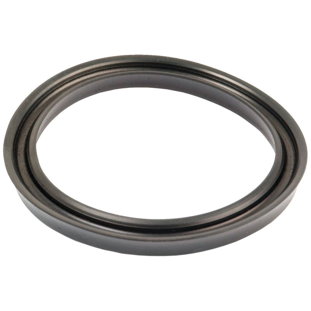A close-up of a Sparex Hydraulic Piston Seal (Sparex Part No. S.4722), featuring a black circular design with a smooth inner edge, ideal for sealing rotating shafts in hydraulic lift pistons.