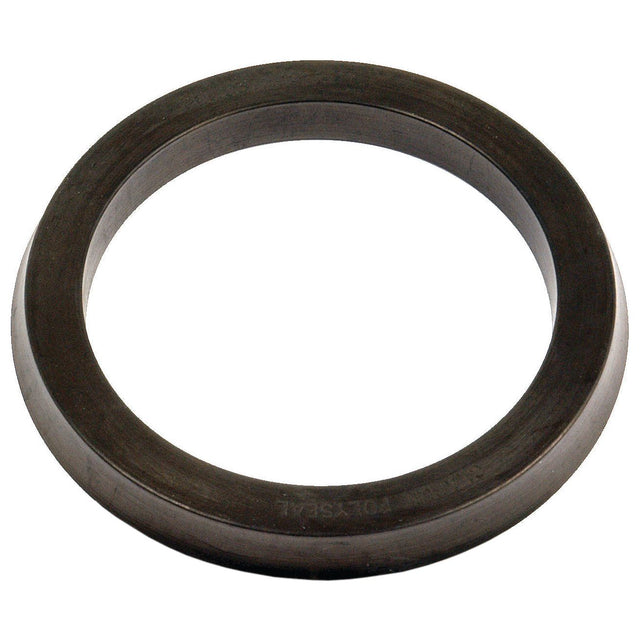 A circular metal ring with a dark, matte finish, featuring a simple and unadorned design that gives it an industrial appearance reminiscent of the Hydraulic Piston Seal | Sparex Part No. S.4724 from the brand Sparex often found in Case IH machinery.