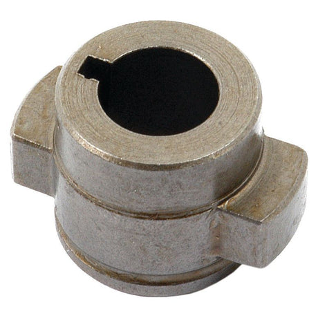 The Sparex Hydraulic Pump Hub (Part No. S.62485) is a metal coupler featuring a circular hollow center and two outward-extending tabs, making it an ideal component for incorporating into Allis Chalmers hydraulic pump systems.