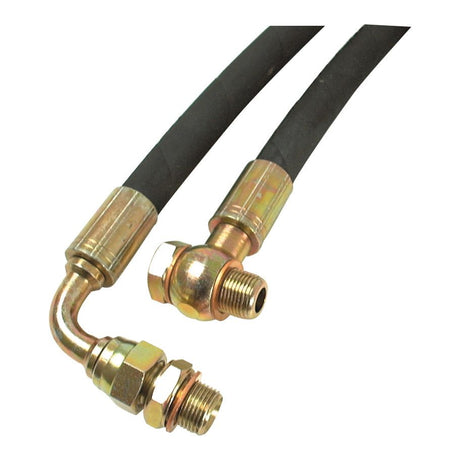 Two black Sparex Hydraulic Top Link Hose Assemblies, each 800mm long with brass connectors and 3/8'' BSP quick release couplers (Sparex Part No. S.33144), are shown against a white background.