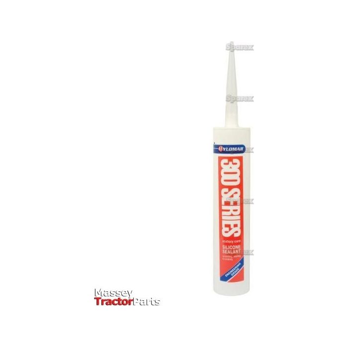 A tube of General Purpose Silicone Sealant, Clear - 300ml - S.26678 from the 300 series by the brand Sparex, known for its durable seal and ability to bond to metal, shown against a white background.