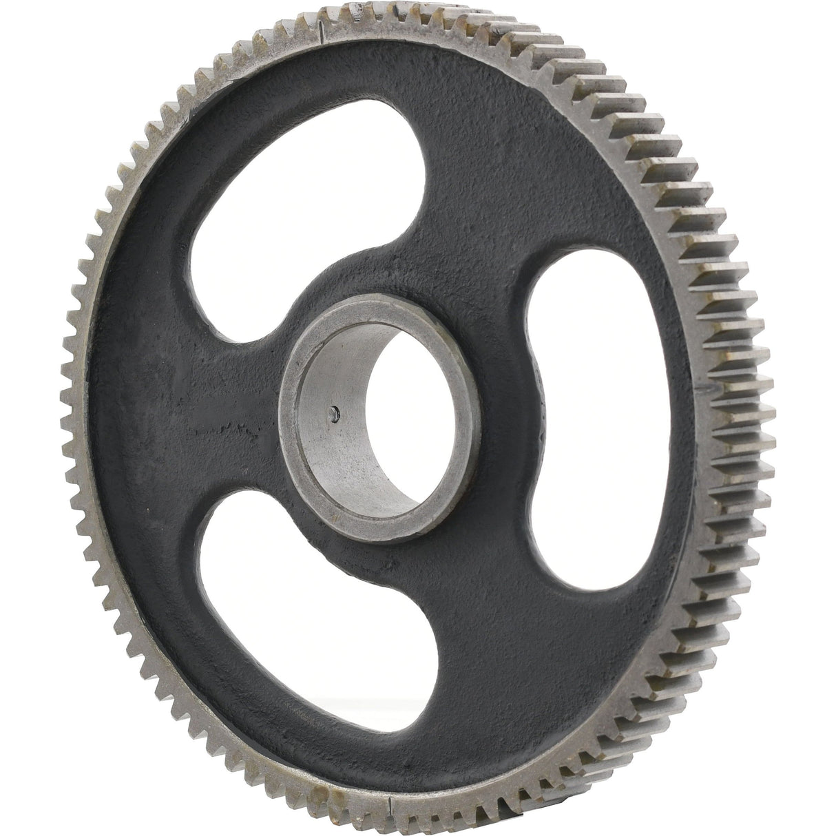 The Idler Gear - S.40523 from Sparex, as listed in the Perkins Build List, features three large circular cutouts and evenly spaced teeth along the outer edge.