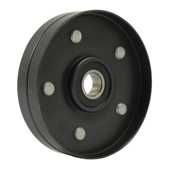 A Sparex Idler Pulley (Sparex Part No. S.66487) features a metal wheel hub assembly with a central bearing and multiple bolt holes around the edge to ensure smooth rotation.