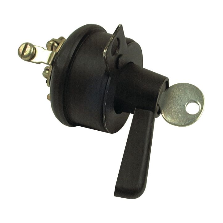 The Sparex Ignition & Light Switch (Part No. S.66386) features a black ignition switch with a key inserted and several metal terminals on the back, making it perfect for your Ford New Holland.