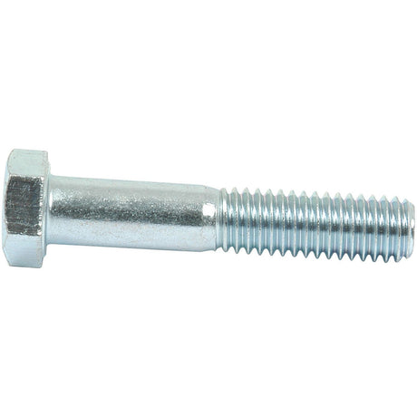 A silver Imperial Bolt, 1/4''x2'' UNC (DIN 931) with a threaded end and zinc plating for enhanced durability, featuring a tensile strength of 8.8. It is manufactured by Sparex (Part No. S.53755).