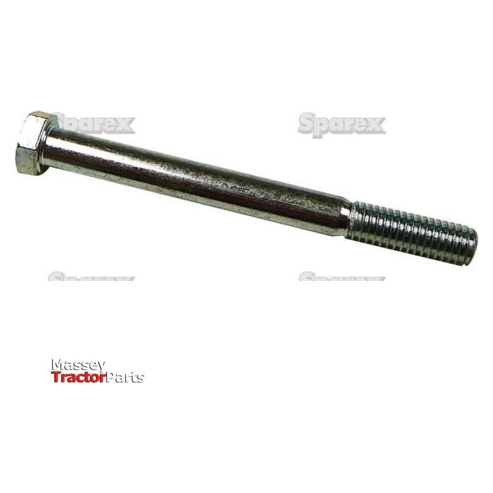 Displayed on a white background is an Imperial Bolt with a partially threaded shaft. The zinc-plated bolt measures 3/8''x4'' UNC (ASME B18.2.1) and has a tensile strength of 8.8. "Massey Tractor Parts" and "Sparex" are visible in the image, along with the Sparex Part No. S.53763.