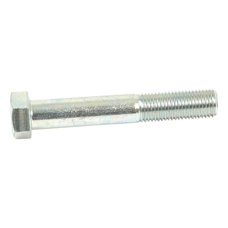 A close-up of the Sparex Imperial Bolt, 7/16''x2'' UNC with a hexagonal head and a partially threaded shaft (Sparex Part No. S.53767) showcases its ASME B18.2.1 threading and 8.8 tensile strength rating.