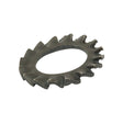 An Imperial External Shakeproof Washer, part number S.5731 by Sparex, 7/16'' in size (DIN Standard No. DIN 6798A), features an oval opening and uneven teeth around its edge, specially designed for mechanical applications.