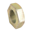 A close-up view of a Sparex Imperial Half Lock Nut, size 5/8" UNF (DIN 439B), zinc-plated with internal threading, shown at an angle.