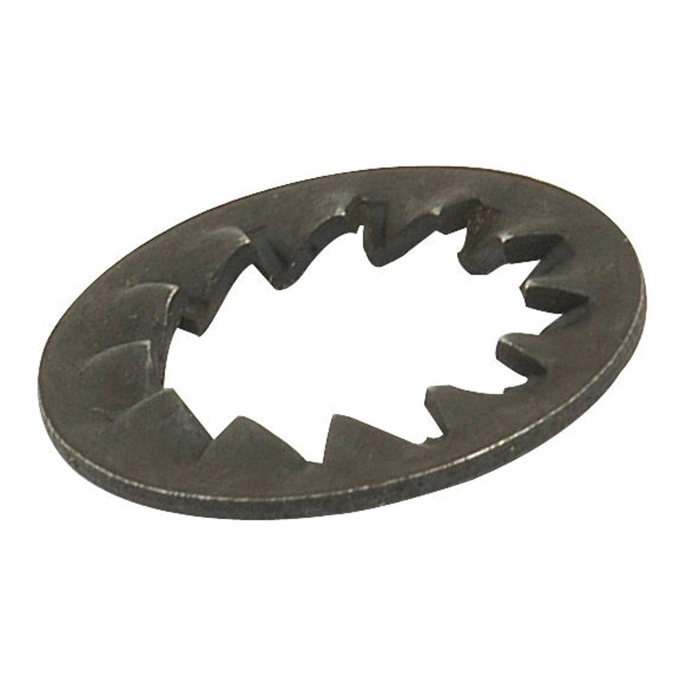 An image of a Sparex Imperial Internal Shakeproof Washer, ID: 1/2'', with pointed, outward-facing prongs around its inner edge (Sparex Part No.S.5725).