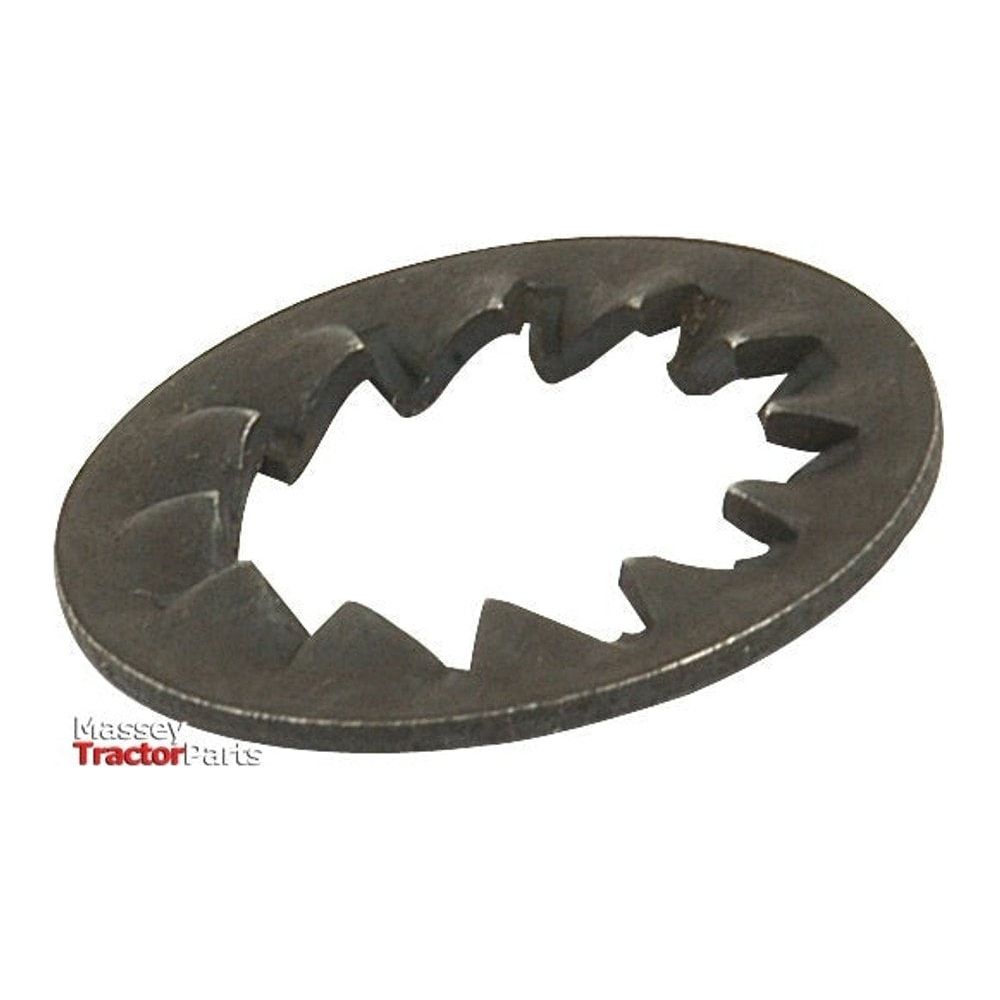 A metal lock washer with evenly spaced sharp teeth around the inner circumference, known as the Sparex Imperial Internal Shakeproof Washer (ID: 7/16" | Sparex Part No.S.5724).
