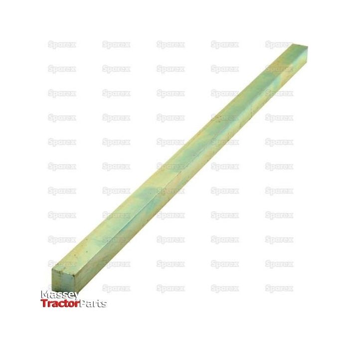 A long, rectangular metal bar measuring 7/16'' x 7/16'' x 12'' with a subtle greenish tint against a white background is shown. The label "Massey Tractor Parts" in the bottom left corner highlights its compatibility with Imperial Key Steel standards (DIN 6880). This product, known as Imperial Key Steel and identified by Sparex Part No.S.1354, comes from the well-regarded brand Sparex.