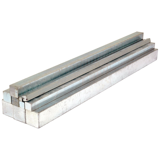 A bundle of ten Imperial Key Steel bars, rectangular in shape and stacked together horizontally, from the brand Sparex, is suitable for various construction needs.
