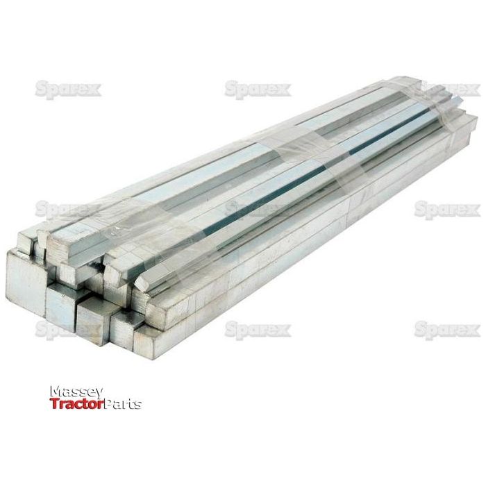 A bundle of uniformly sized and shaped Imperial Key Steel rods, part of a 19-piece assortment (Din 6880 - S.1358) by Sparex, stacked and secured with tape on a white background, suitable for various manufacturing applications.