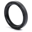 A black circular rubber seal, specifically the Imperial Rotary Shaft Seal, 1 3/4'' x 2 1/4'' x 3/8'' Single Lip by Sparex (Part No. S.40741), commonly used in machinery for preventing leaks, is shown standing upright.