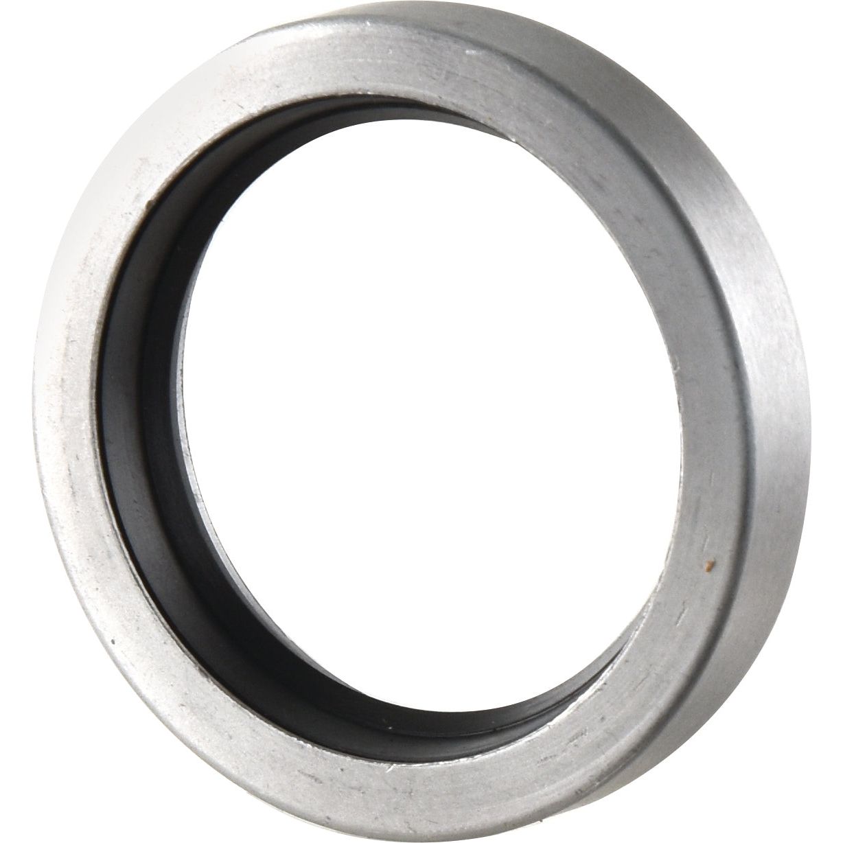 A smooth, circular metallic bearing ring featuring an inner black lining, ideal for use as an Imperial Rotary Shaft Seal in Massey Ferguson machinery. This specific model is the Sparex Imperial Rotary Shaft Seal, 2'' x 2 7/8'' x 1/2'', with part number S.41417.