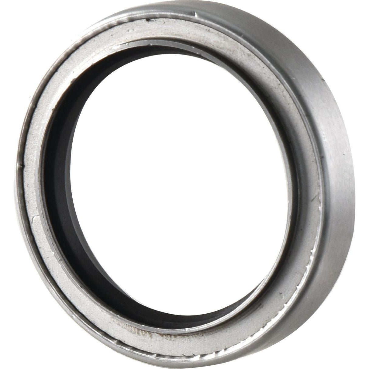 Close-up of a metal circular bearing with a smooth outer surface and a black inner ring, likely used in mechanical or automotive applications such as those for Massey Ferguson machinery. This is the Sparex Imperial Rotary Shaft Seal (Sparex Part No. S.41417), measuring 2 inches by 2 7/8 inches by 1/2 inch.