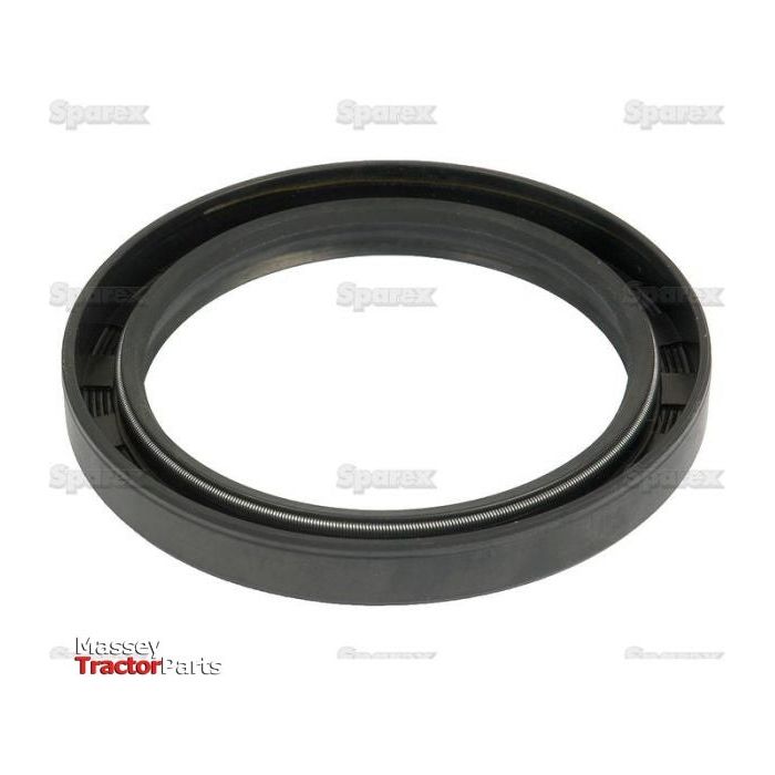A circular Imperial Rotary Shaft Seal, model 3 3/8'' x 4 3/8'' x 1/2'', with a visible spring and double lip feature, used in machinery or automotive applications. The product is labeled "Sparex Part No.S.58713". "Massey Tractor Parts" is printed in red and black text in the bottom left corner.