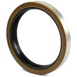 A metal washer with an inner rubber seal, commonly utilized in mechanical applications to prevent leakage and ensure proper function, such as the Imperial Rotary Shaft Seal, 4'' x 5'' x 5/8'' (Sparex Part No. S.7857) by Sparex.