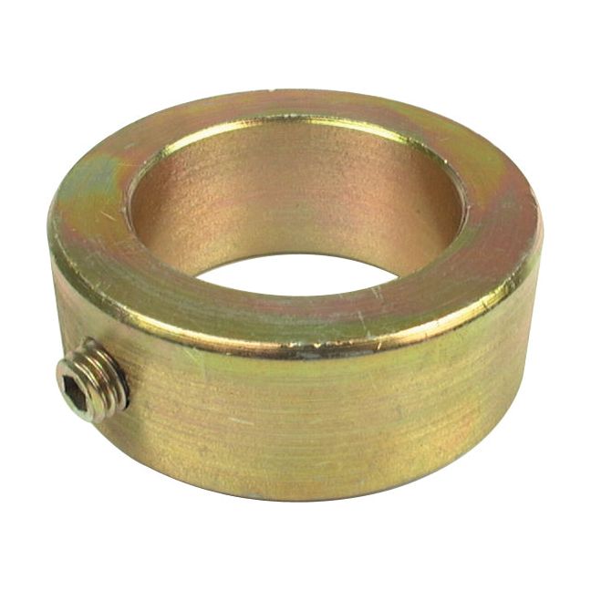 A metallic Sparex Imperial Shaft Locking Collar (Sparex Part No. S.100) with an inner diameter of 1 1/8'', an outer diameter of 1 3/4'', and a height of 13/16''. It features a circular hole in the center and a small screw on the side, compatible with DIN 705 standards.