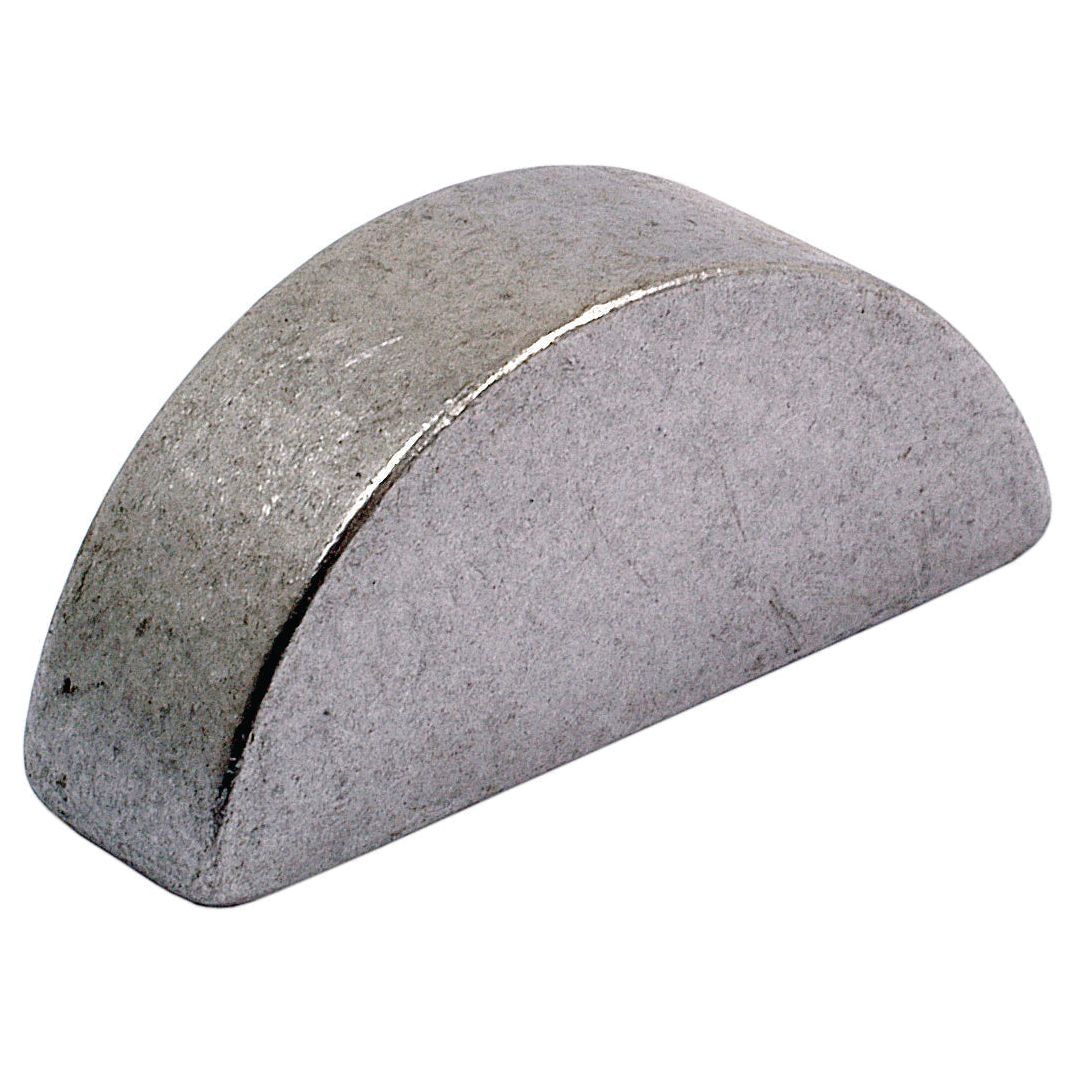 A metallic, semi-circular object with a flat base, reminiscent of the Sparex Imperial Woodruff Key 3/8'' x 1 1/4'' (DIN or Standard No. DIN 6888), Part No.S.2923.