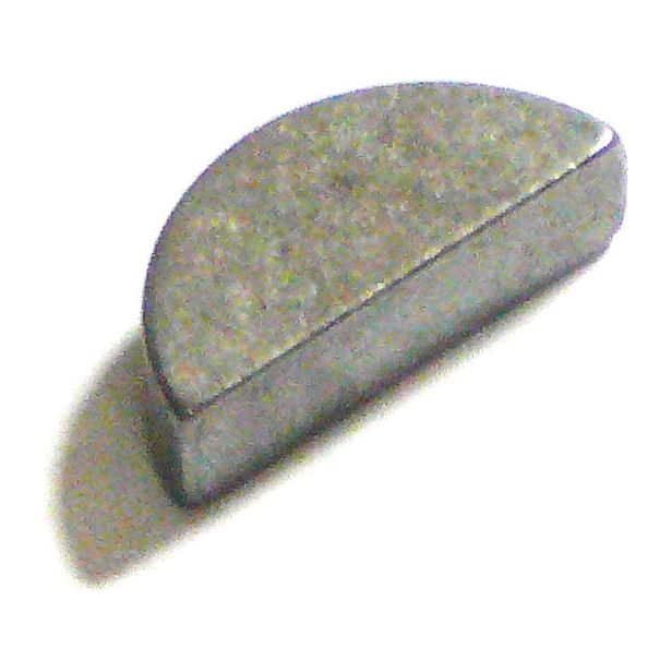 The Sparex Imperial Woodruff Key 5/16'' x 1 1/8'' (DIN 6888), a metallic semicircular object with a flat bottom and a curved top, casts a slight shadow on a white background.